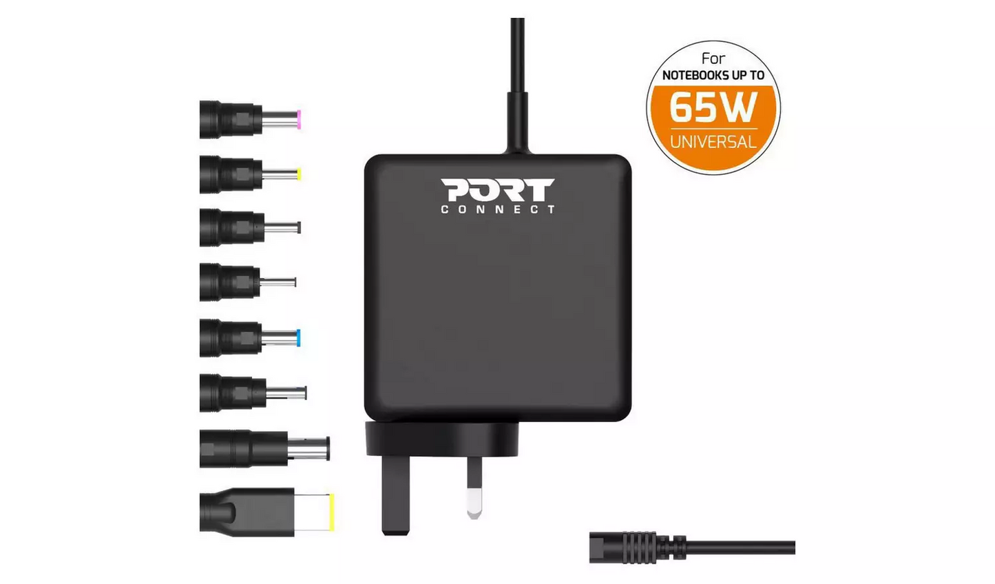 Port Connect Universal 65W Laptop Power Supply