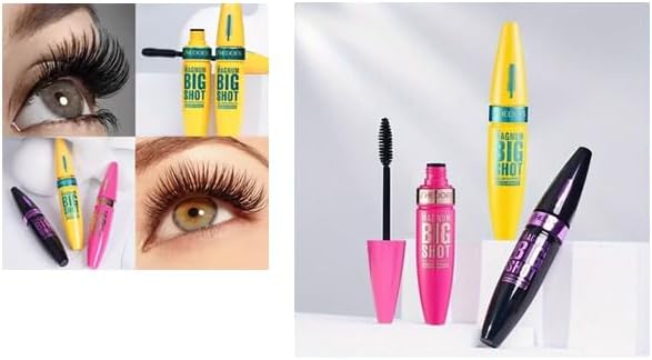 4D Silk Fiber Black Mascaras - 3PCS Different Brush Heads Mascaras - Black Volume and Length Waterproof - Extra Long Thick & Voluminous Lash Mascaras - Not Blooming Curling Natural Eye Makeup10ML