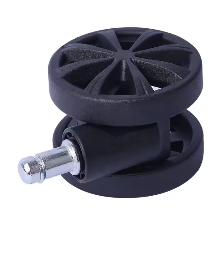 eBransa Set of 5 Pcs 11mm Universal Fit Size Replacement Caster Wheels, Chair Casters, Rollerblade for Office Chairs, Gaming Chair, Computer Desk Chair Swivel Furniture Chair, Easy installation Black