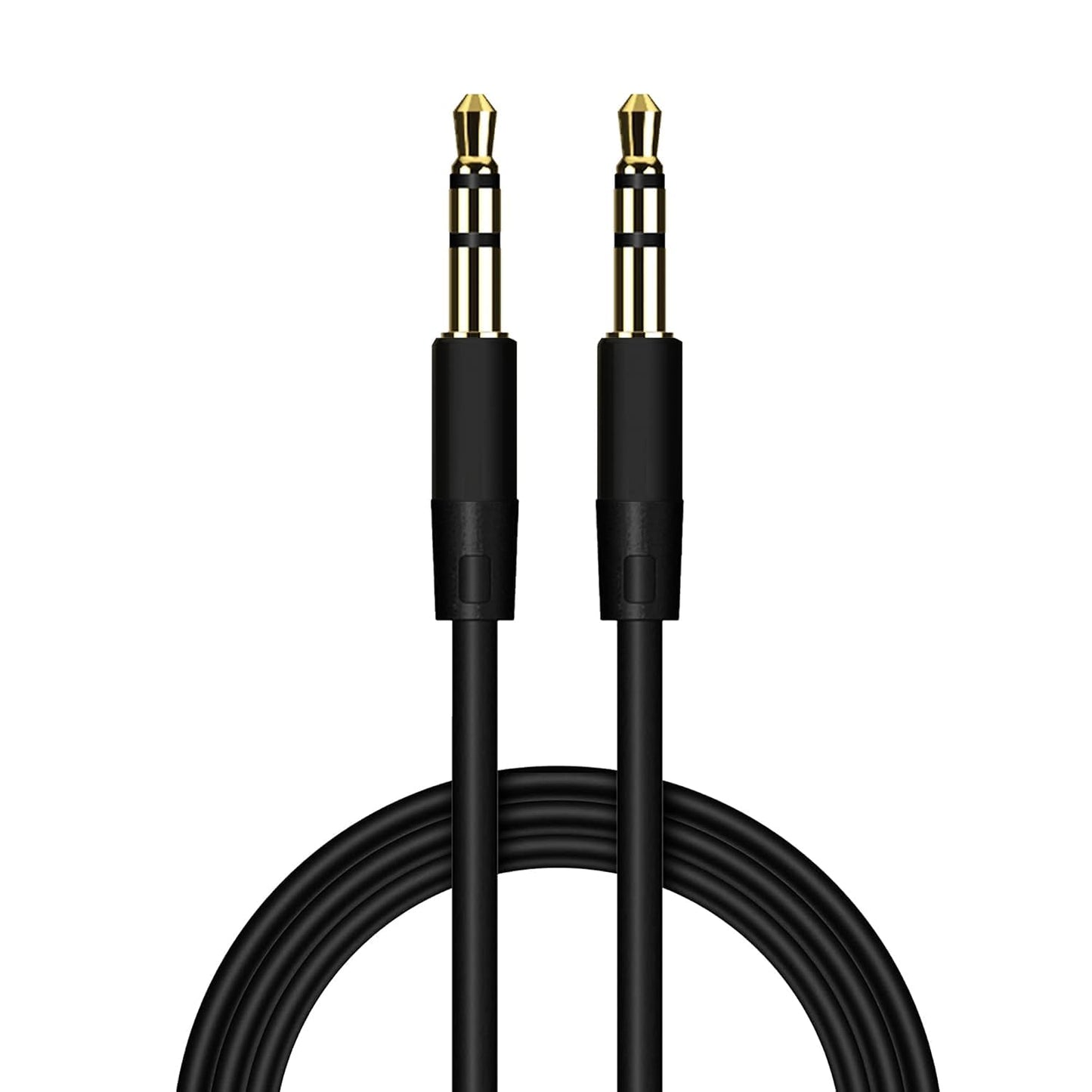 Aux cable 3.5mm Male Stereo - Audio Cable - Auxiliary for Cars, Headphones compatible with iPhones, iPad, Laptops - Black - 1.5 mitres