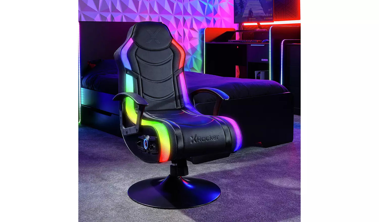 New - X Rocker Bolero RGB LED Stereo Audio Chair