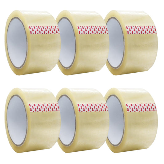 eBransa Cellotape Strong Clear Packing Tape Rolls Extra Long 6 Rolls | 24mm x 66m | Packaging Sellotape Parcel Cellotape Transparent Gift Wrap Tape