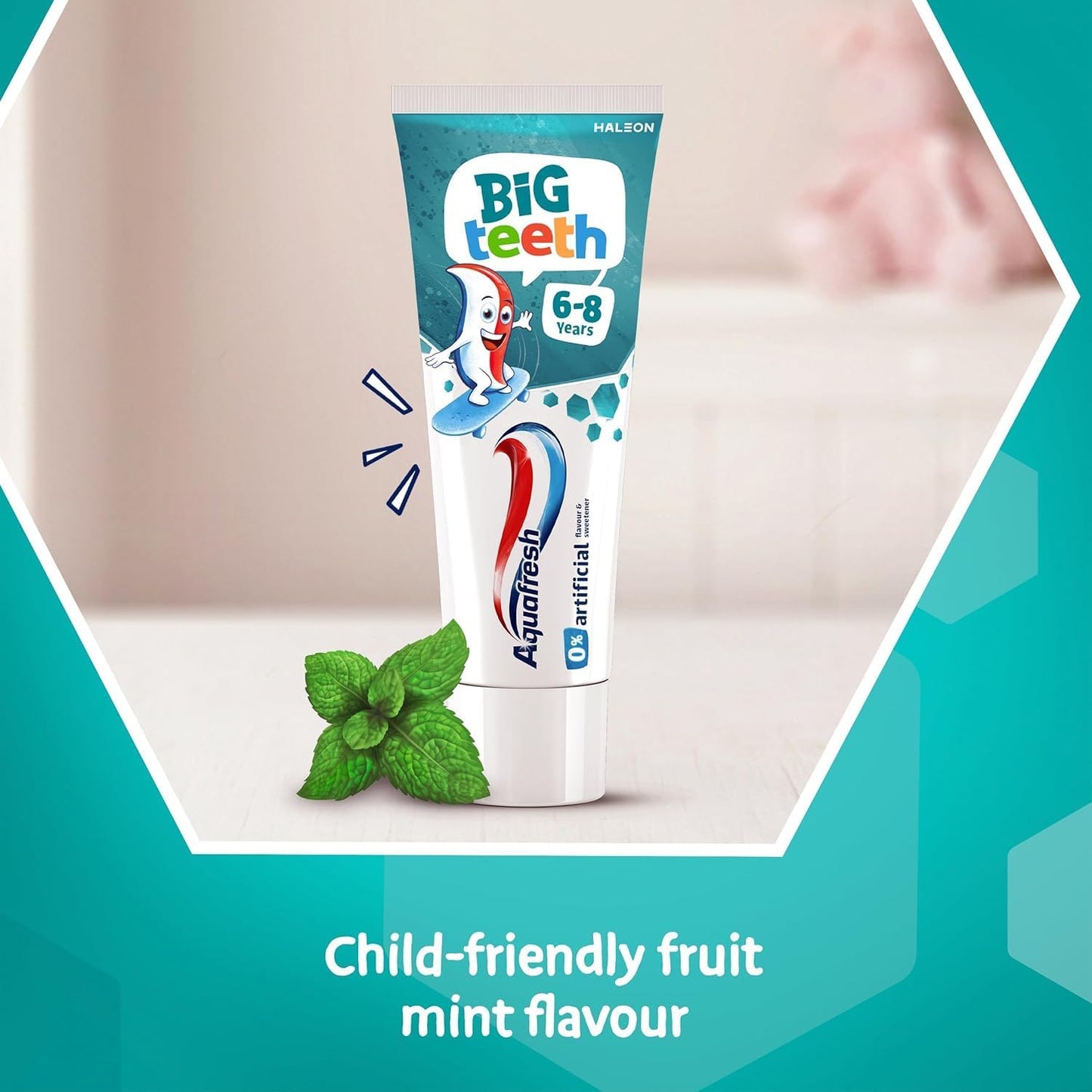 Kids Toothpaste - Aquafresh Big Teeth Fluoride Expert Protection for 6-8 Years Kids 0% Artificial Flavoured 50ml
