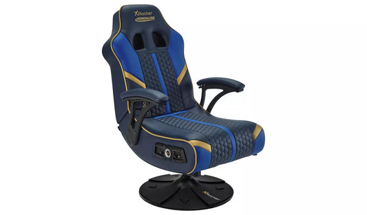 New - X Rocker Adrenaline V3 2.1 Bluetooth Audio Gaming Chair Blue