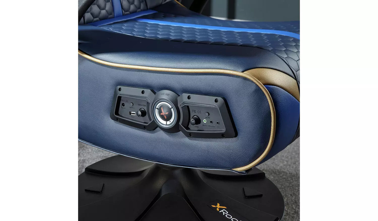 New - X Rocker Adrenaline V3 2.1 Bluetooth Audio Gaming Chair Blue