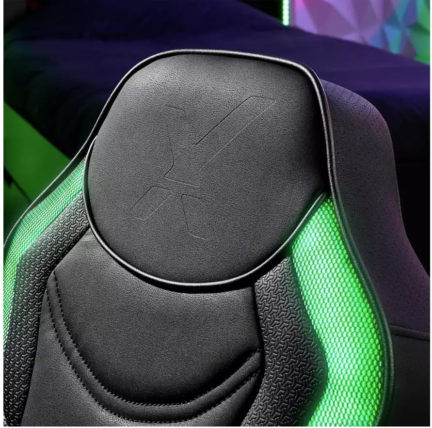 X Rocker Chimera MK2 RGB Sync Junior Floor Rocker, Light Up LED Gaming Seat with 2 Audio Speakers, RGB Lighting Options, 2.0 Audio Speakers, Folding Seat for PS4, PS5, XBOX, Switch - Black