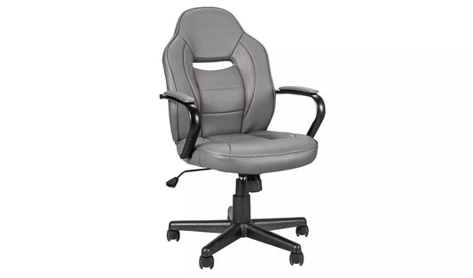 New - Argos Home Faux Leather Gaming Chair - Grey