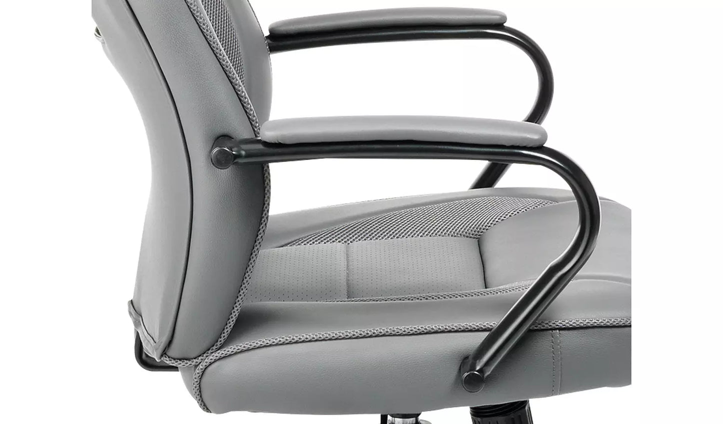 New - Argos Home Faux Leather Gaming Chair - Grey