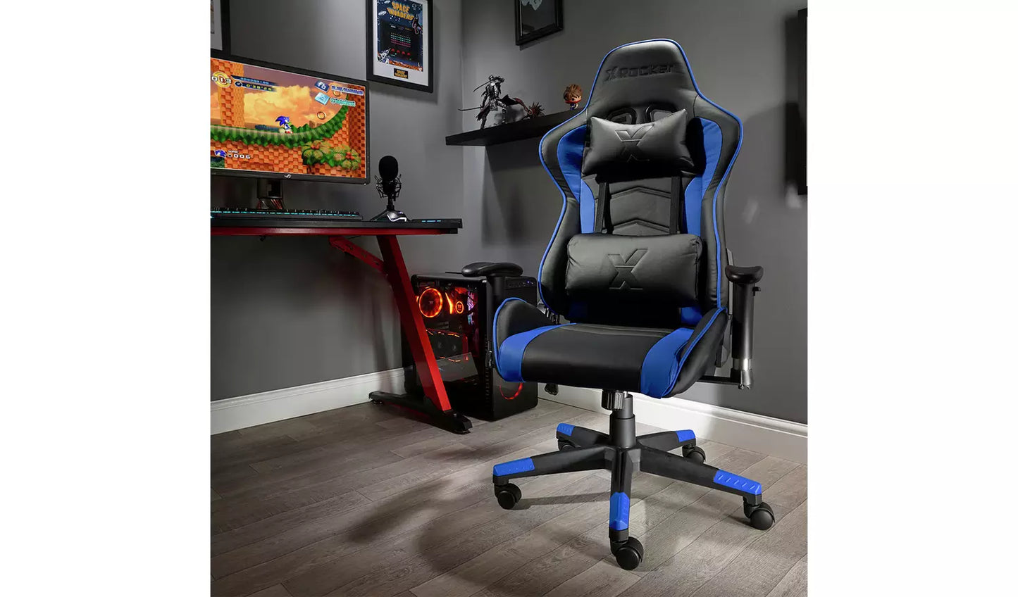 New - X Rocker Alpha eSports Office Gaming Chair - Blue
