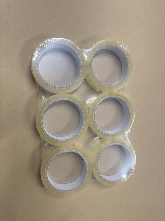 eBransa Cellotape Strong Clear Packing Tape Rolls Extra Long 6 Rolls | 24mm x 66m | Packaging Sellotape Parcel Cellotape Transparent Gift Wrap Tape