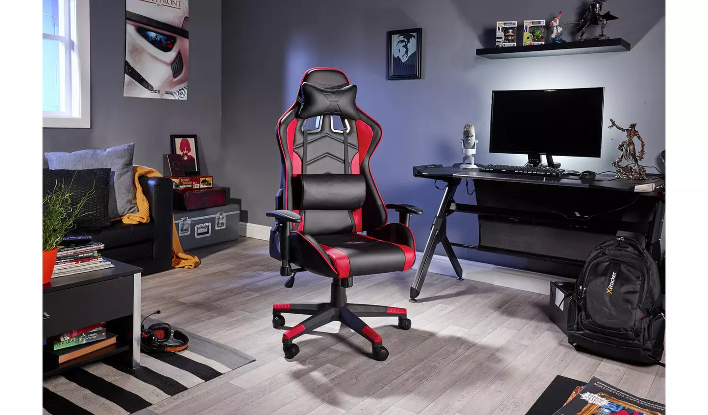 New - X Rocker Alpha eSports Office Gaming Chair - Red