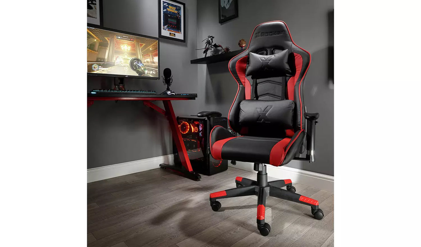 New - X Rocker Alpha eSports Office Gaming Chair - Red