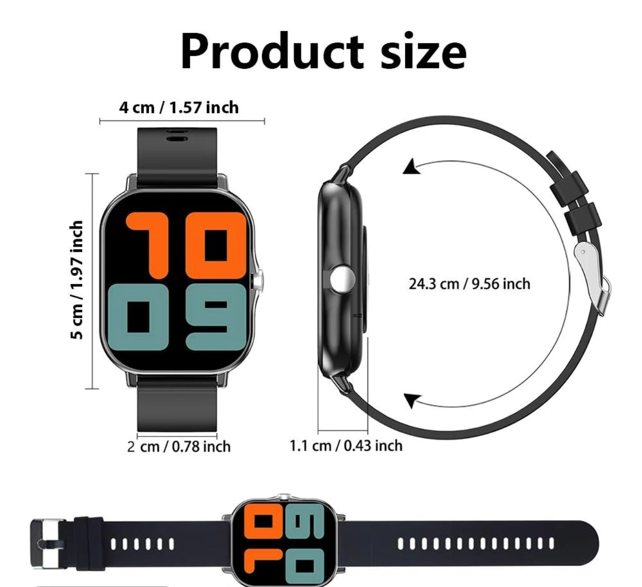 Fashionable 1.83 inches Multifunctional Smartwatch, Digital Watch with BT Calling, Sports Smart Watches for Women & Men - UK Stock
