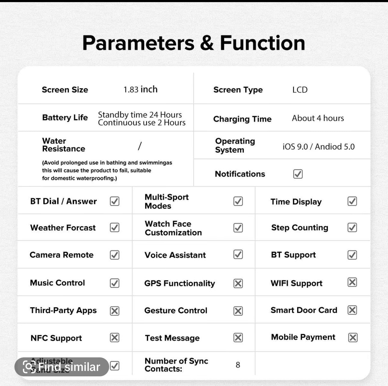Fashionable 1.83 inches Multifunctional Smartwatch, Digital Watch with BT Calling, Sports Smart Watches for Women & Men - UK Stock