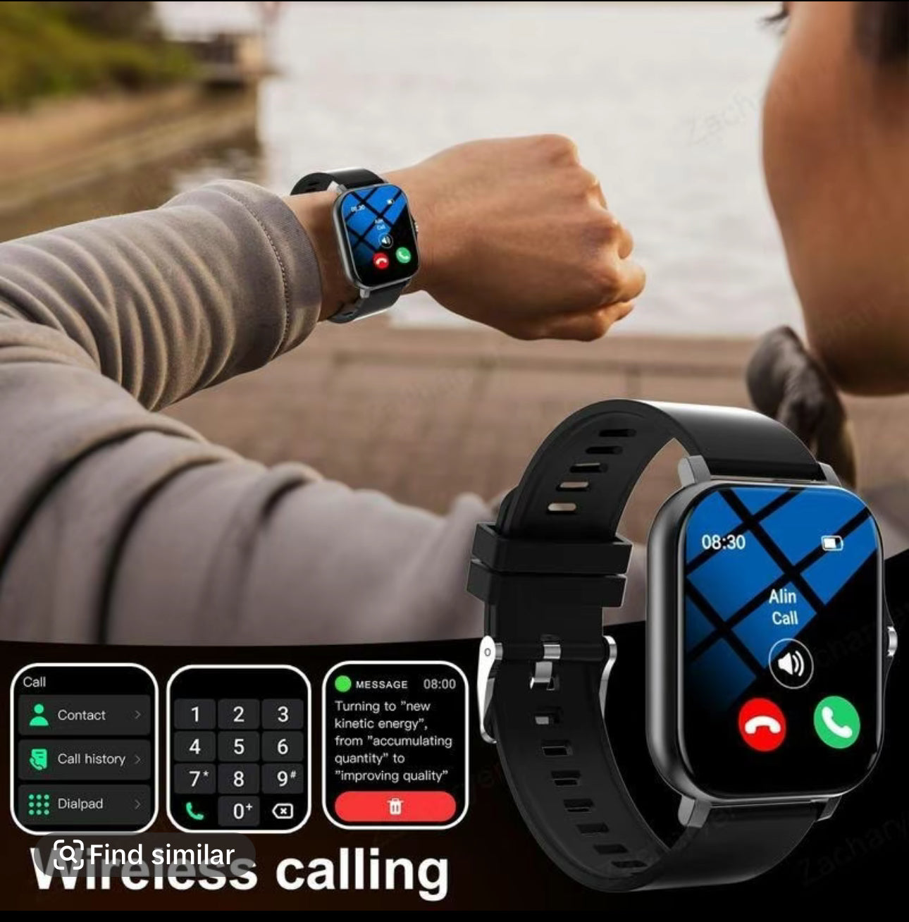 Fashionable 1.83 inches Multifunctional Smartwatch, Digital Watch with BT Calling, Sports Smart Watches for Women & Men - UK Stock