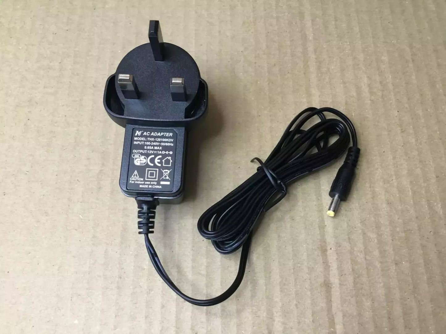 UK Plug 12 volt 1000mA Black Power Supply Adapter Charger - 4.0mm x 1.7mm - 1.5M ( Pack of 2 )