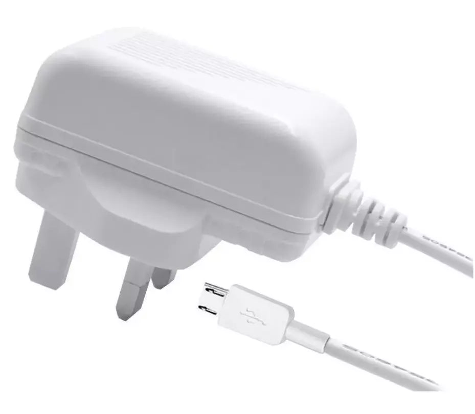 UK plug Design 5V 1000mA White Main Plug 3 pin Micro USB wall Charger - 1.5Mitre ( Pack of 3 )