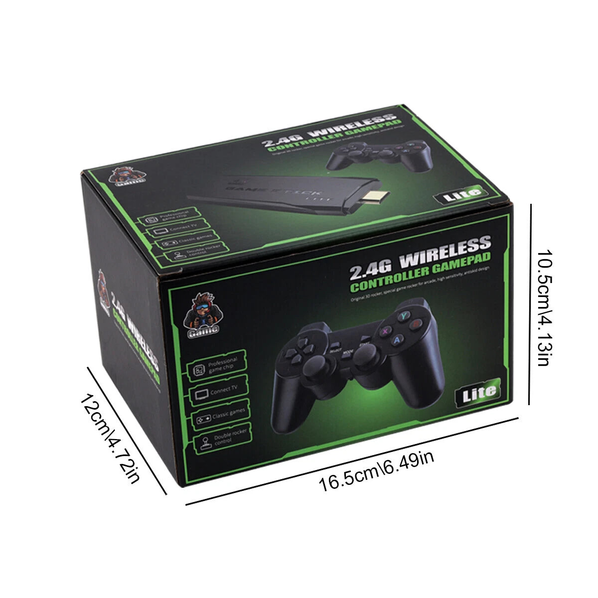 TV 64G Built-in 20000 Games Stick 2 Wireless Controller Gamepad 4K HD Video Game Console