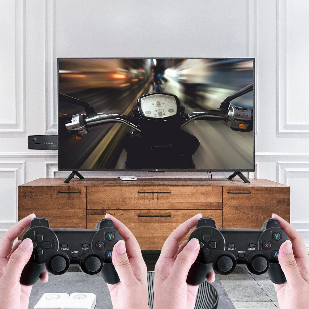 TV 64G Built-in 20000 Games Stick 2 Wireless Controller Gamepad 4K HD Video Game Console