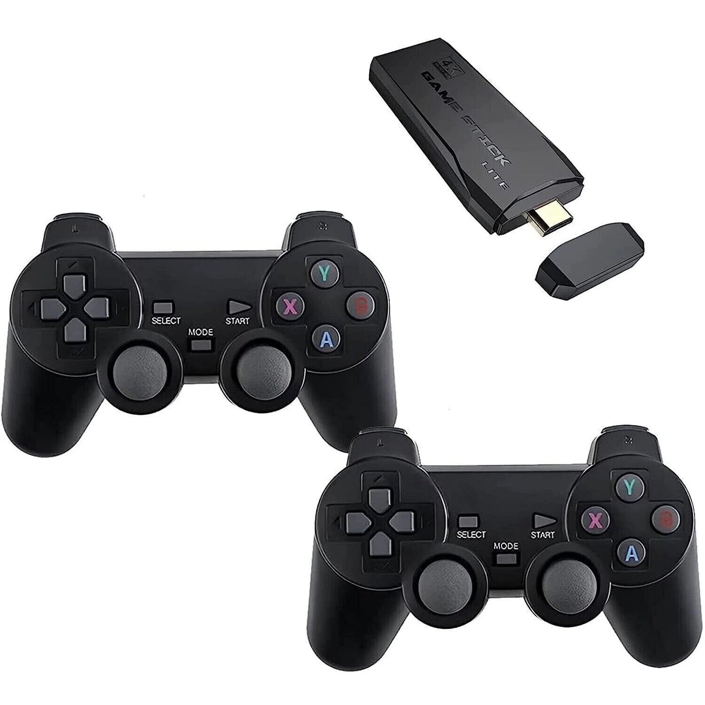 TV 64G Built-in 20000 Games Stick 2 Wireless Controller Gamepad 4K HD Video Game Console