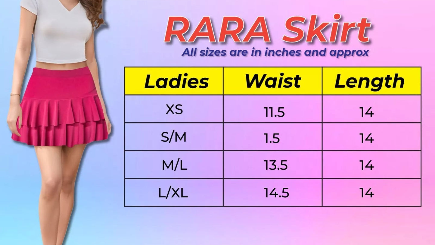 Women's RARA Mini Skirt Layered Elasticated Party Dance Skirt Casual