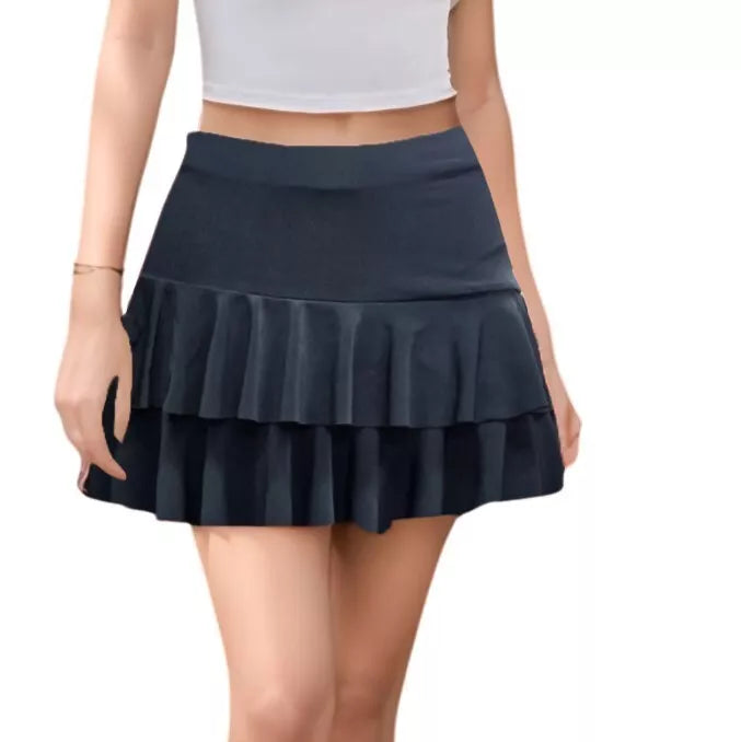 Women's RARA Mini Skirt Layered Elasticated Party Dance Skirt Casual
