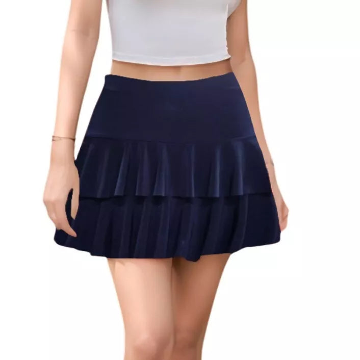 Women's RARA Mini Skirt Layered Elasticated Party Dance Skirt Casual