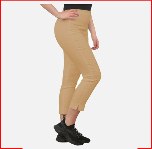 Women’s Capri Trousers 3/4 Length Summer Stretch Cropped Pants Ladies Bengaline