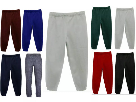Kids Jogging Bottoms Stretchy Elasticated Waist Boys Girls Pants