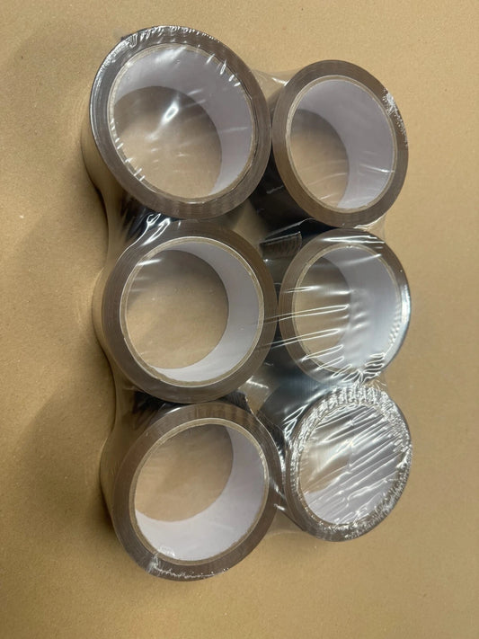 eBransa Cellotape Strong Brown Packing Tape Rolls Extra Long 6 Rolls | 24mm x 66m | Packaging Sellotape Parcel Cellotape Transparent Gift Wrap Tape