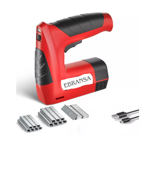 4v Electric Cordless Staple Gun 2 in 1 Cordless Stapler, 1.5Ah Battery Powered Nail Gun for Upholstery Crafts, DIY, Including USB Charger Cable 2500pcs Free Staples and Brad Nails