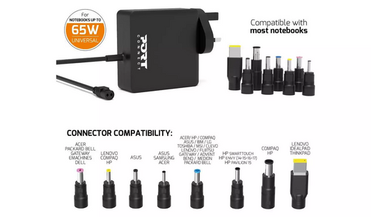 Port Connect Universal 65W Laptop Power Supply