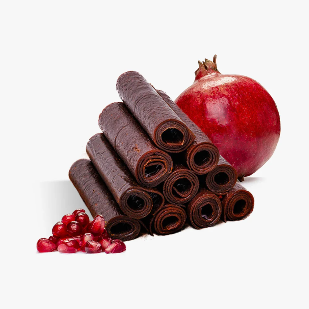 Mamisha Healthy Snack Flat Fruit Apple & Pomegranate Sour Lavashak Fruit Paste Sheet - 120g ( Pack 4 )