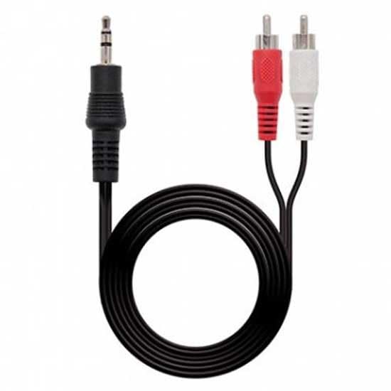 Aux cable 3.5mm Male Stereo - Audio Cable - Auxiliary for Cars, Headphones compatible with iPhones, iPad, Laptops - Black  -  1.5 mitres