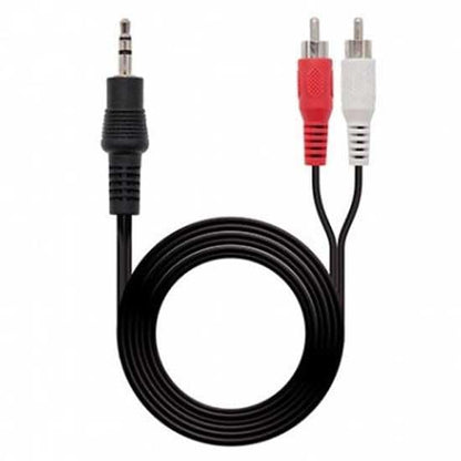 Aux cable 3.5mm Male Stereo - Audio Cable - Auxiliary for Cars, Headphones compatible with iPhones, iPad, Laptops - Black  -  1.5 mitres