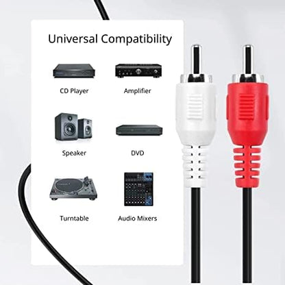 Aux cable 3.5mm Male Stereo - Audio Cable - Auxiliary for Cars, Headphones compatible with iPhones, iPad, Laptops - Black  -  1.5 mitres