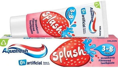 Aquafresh Splash Mild Fluoride Expert Protection for 3-8 Years Kids Strawberry