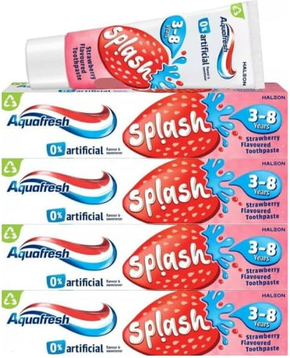 Aquafresh Splash Mild Fluoride Expert Protection for 3-8 Years Kids Strawberry