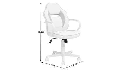 New - Argos Home Faux Leather Mid Back Gaming Chair - Blue & Black