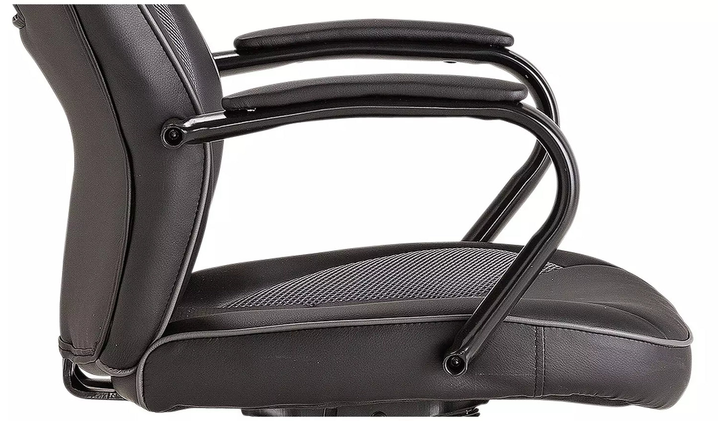 NEW - Argos Home Faux Leather Mid Back Gaming Chair - Black