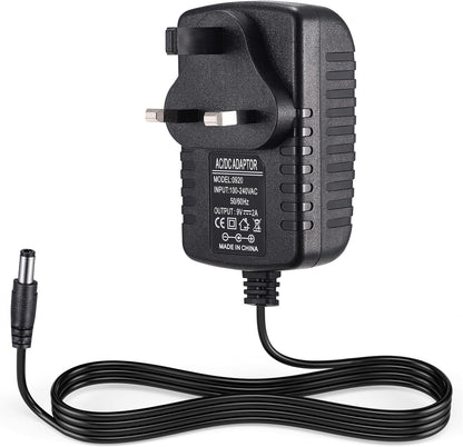 eBransa 2 x ( 9V 2A ) Power Adapter, AC Adapter 100-240V to 12v DC Power Supply Driver Transformer Universal Power Adapter 5.5mm x 2.1mm Jack for LED Strip Lights, Router, CCTV Camera, Monitor, Gaming Chairs - 1.5M