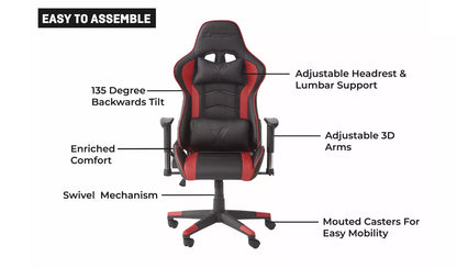 New - X Rocker Alpha eSports Office Gaming Chair - Red