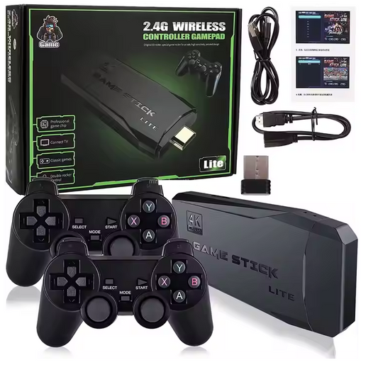 TV 64G Built-in 20000 Games Stick 2 Wireless Controller Gamepad 4K HD Video Game Console