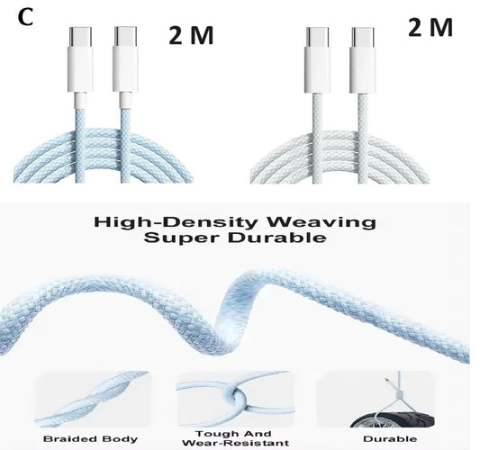 Original iPhone 15 Charger Cable [1Pack 2M or 1Pack 1M], Long USB C to USB C Charging Cable