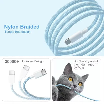Original iPhone 15 Charger Cable [1Pack 2M or 1Pack 1M], Long USB C to USB C Charging Cable