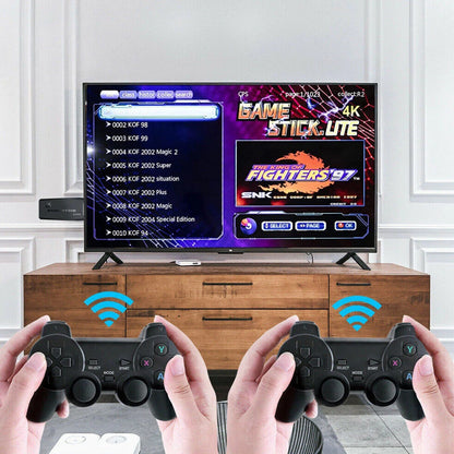 TV 64G Built-in 20000 Games Stick 2 Wireless Controller Gamepad 4K HD Video Game Console