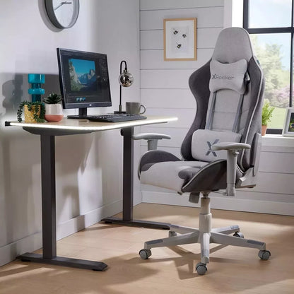 New - X Rocker Alpha Fabric Ergonomic Office Gaming Chair - Grey