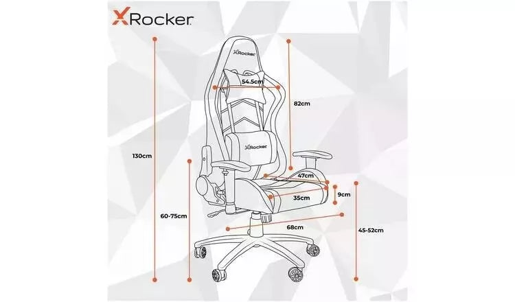 New - X Rocker Alpha Fabric Ergonomic Office Gaming Chair - Grey