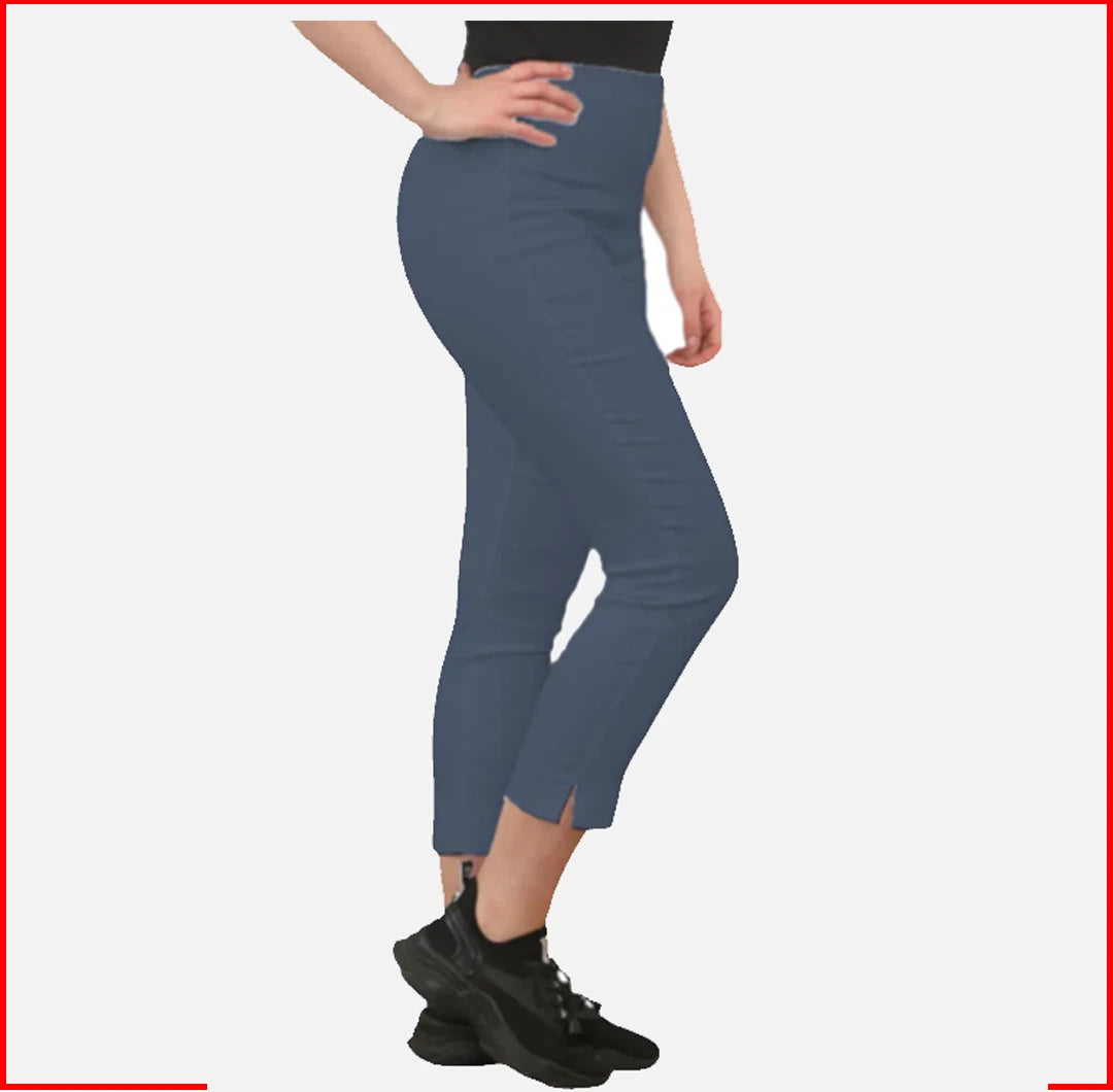 Women’s Capri Trousers 3/4 Length Summer Stretch Cropped Pants Ladies Bengaline
