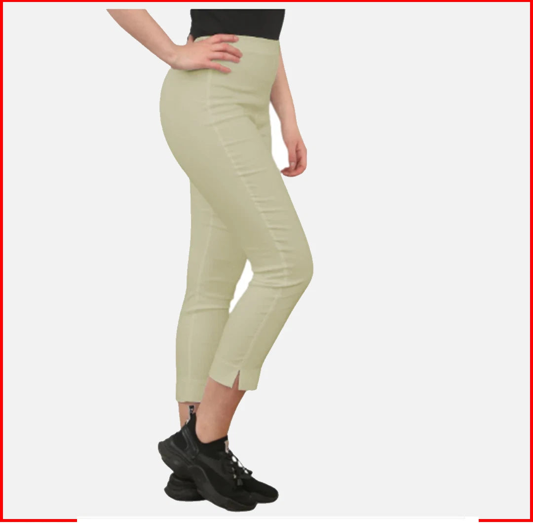 Women’s Capri Trousers 3/4 Length Summer Stretch Cropped Pants Ladies Bengaline